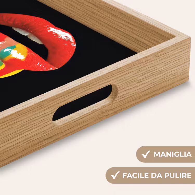 Vassoio - Labbra - Colori - Nero — 8