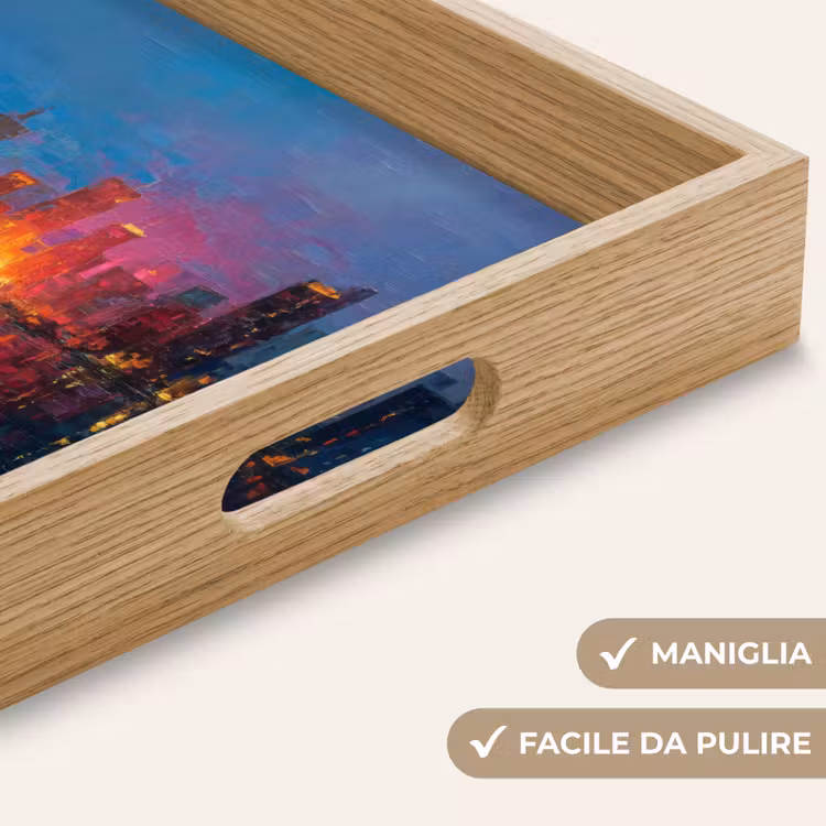 Vassoio - Skyline - Pennellate - Blu scuro - Luminoso — 8