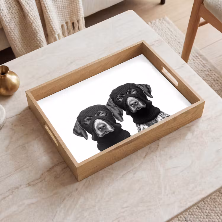 Vassoio - Cani - passamontagna - Nero - bianco — 2