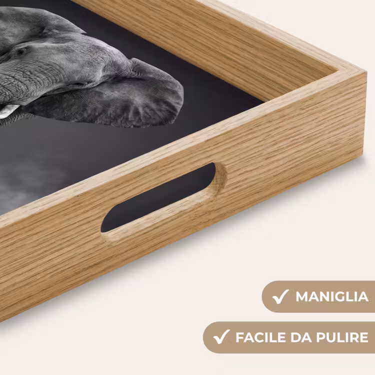 Vassoio - Elefante - Nero - Bianco - Fumo — 8