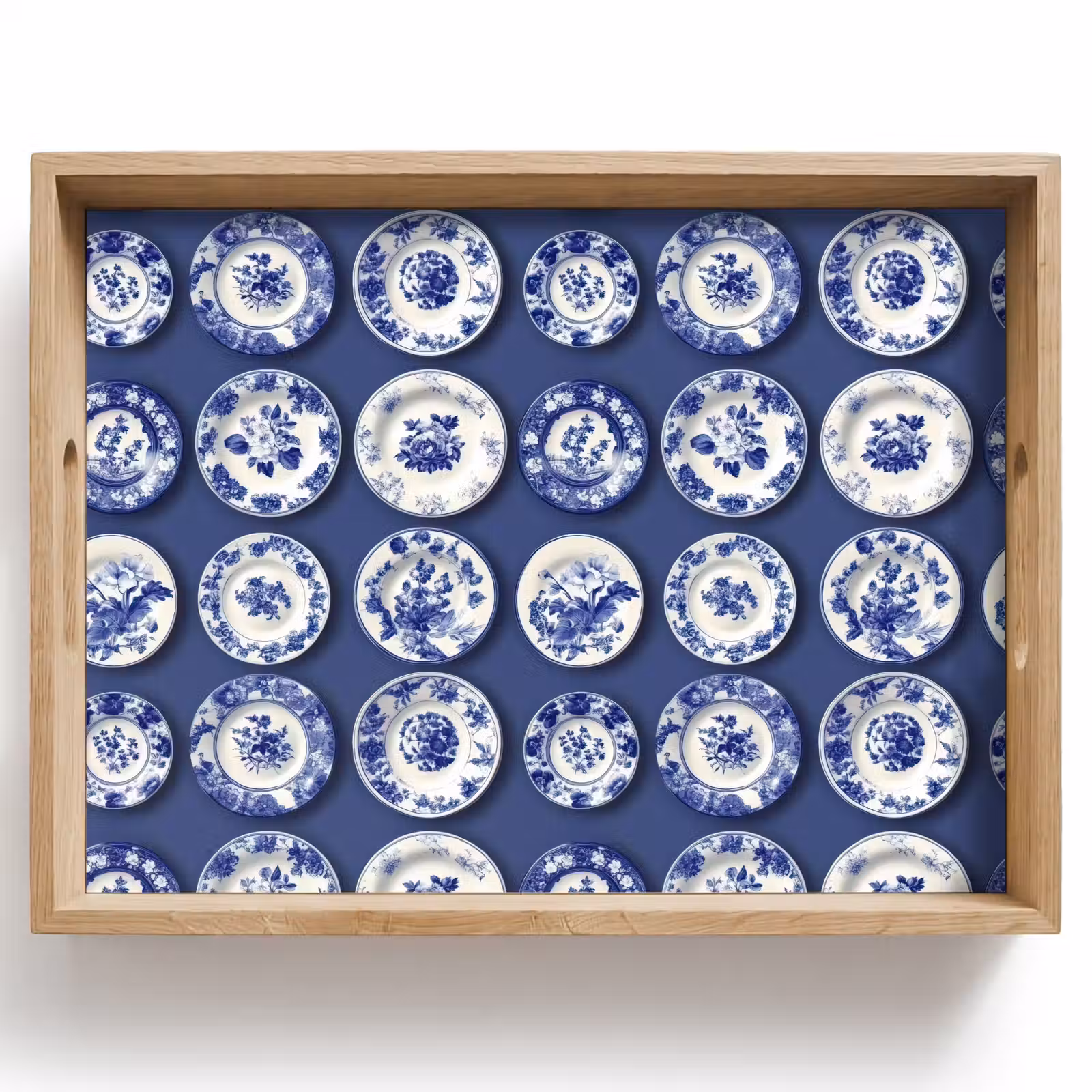 Vassoio - Piatti - Floreale - Blu — 1