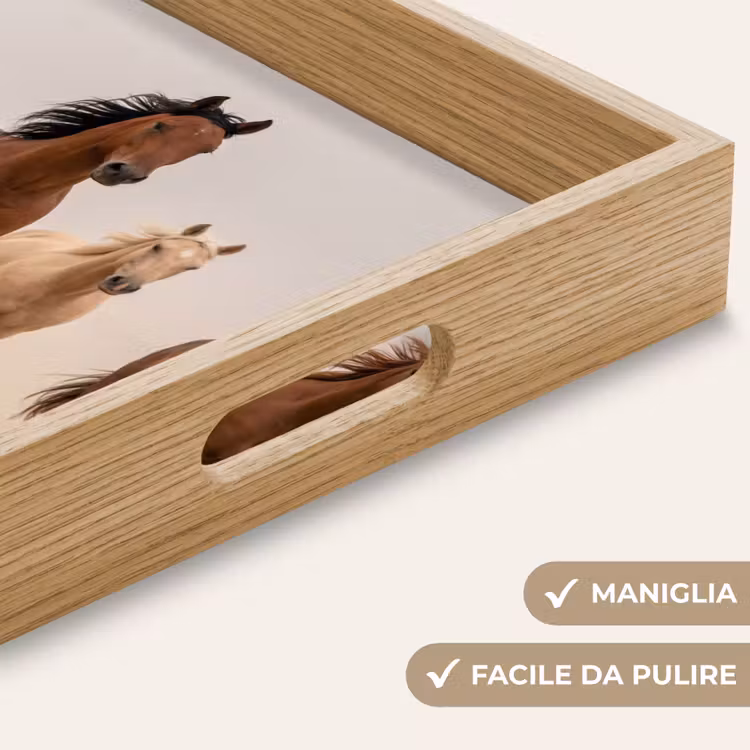 Vassoio - Branco di cavalli - Nube di polvere - Marrone - Nero — 8