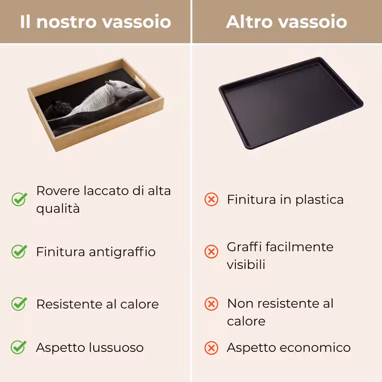 Vassoio - Cavalli - Nero - Bianco - Branco — 9