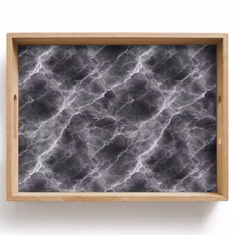 Vassoio - Grigio scuro - Fulmine - Marmo — 1