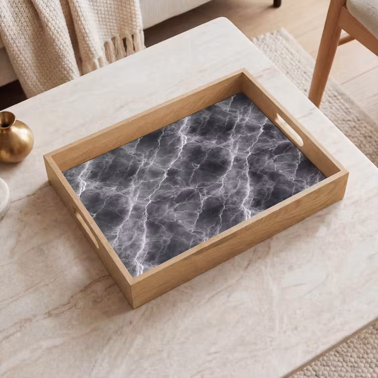 Vassoio - Grigio scuro - Fulmine - Marmo — 2