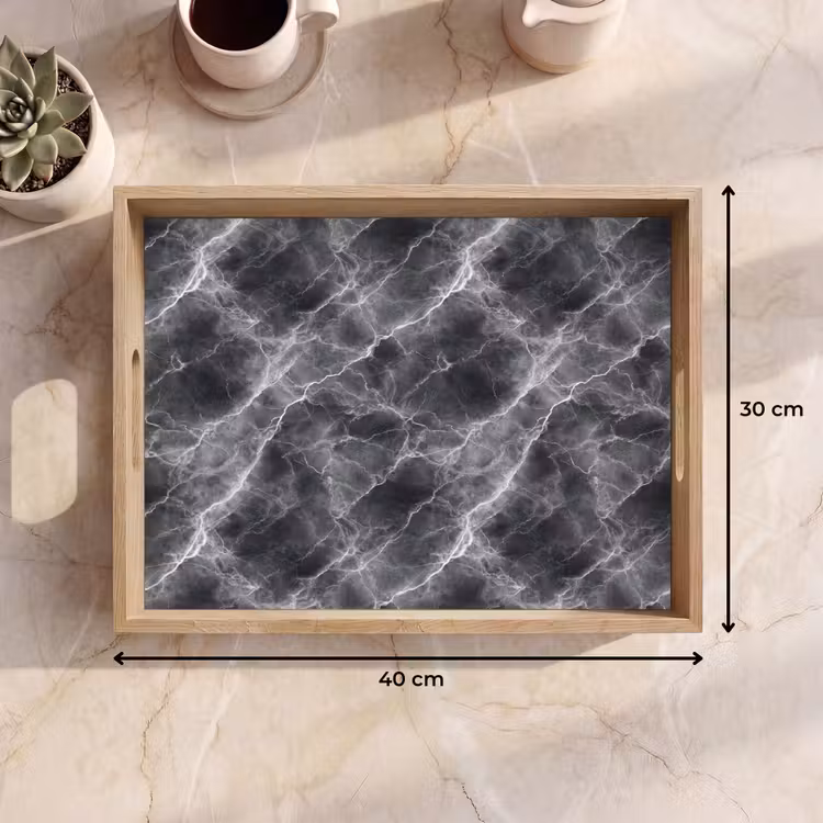 Vassoio - Grigio scuro - Fulmine - Marmo — 7