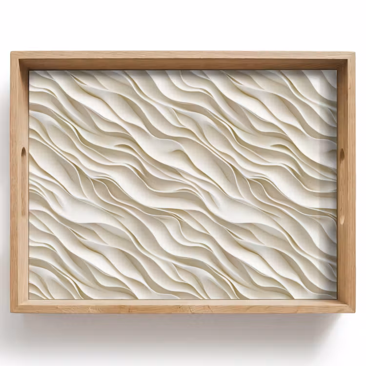 Vassoio - Onde - Bianco - Minimalista — 1