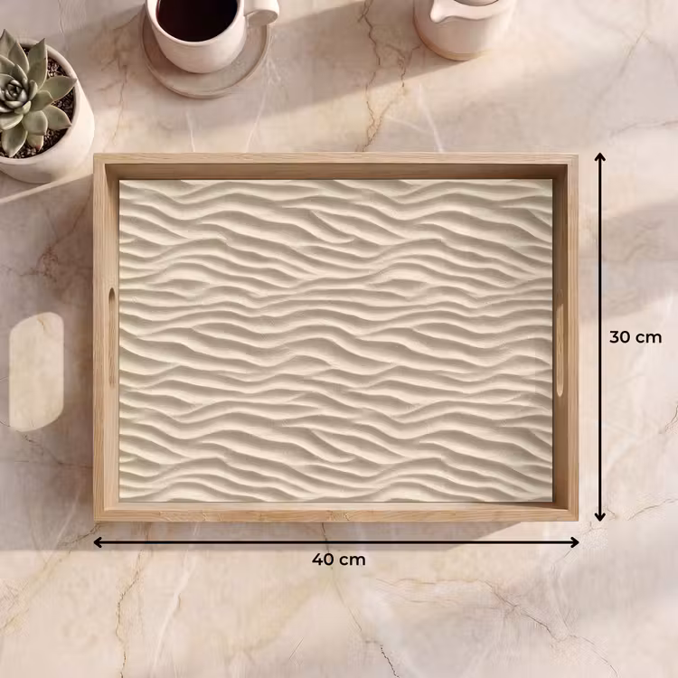 Vassoio - Sabbia - Onde - Beige — 7