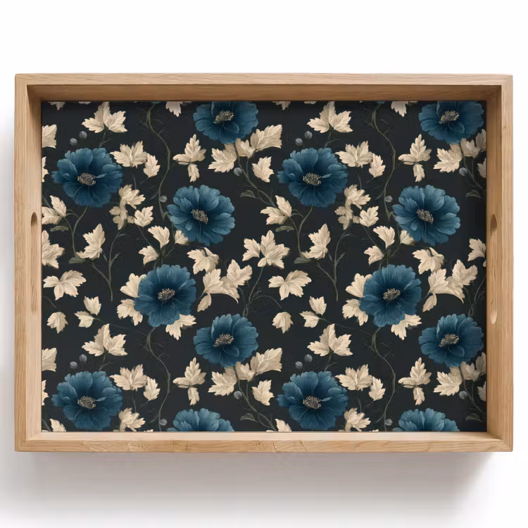 Vassoio - Botanico - Fiori - Blu — 1