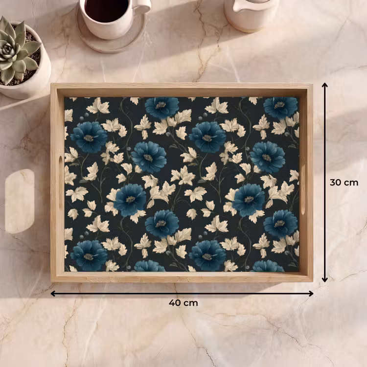 Vassoio - Botanico - Fiori - Blu — 7