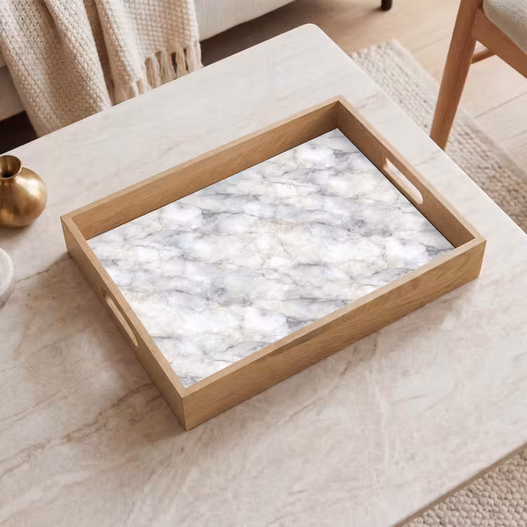 Vassoio - Grigio - Marmo - Dettagli — 2