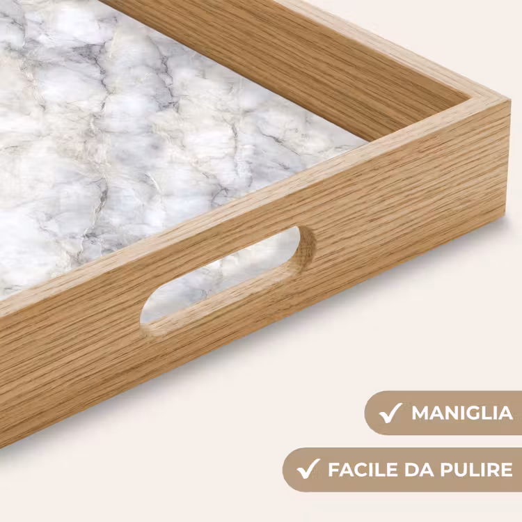 Vassoio - Grigio - Marmo - Dettagli — 8