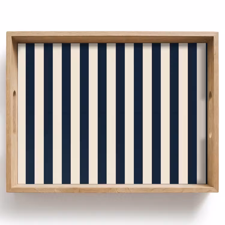 Vassoio - Strisce verticali - Blu - Crema — 1