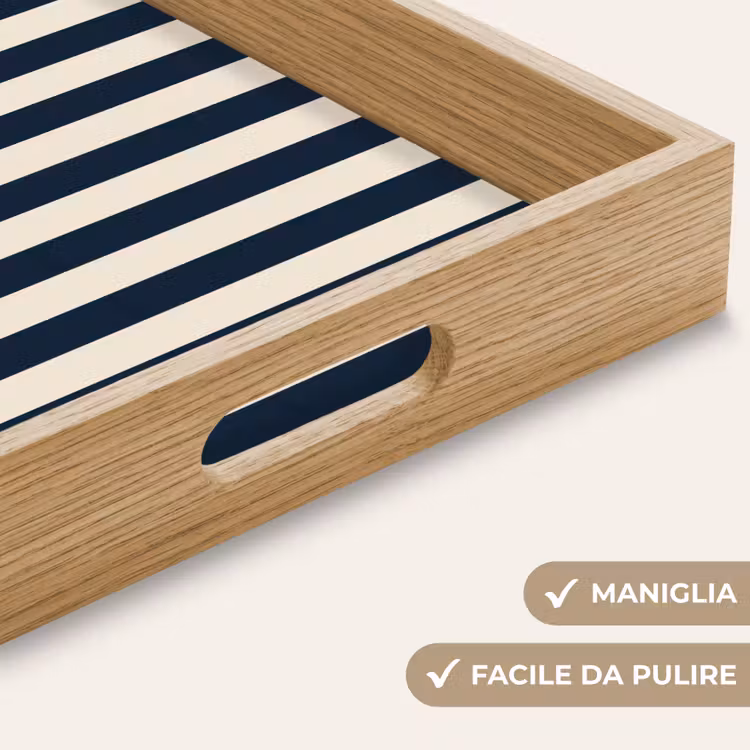 Vassoio - Strisce verticali - Blu - Crema — 8