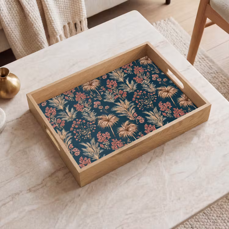 Vassoio - Botanico - Motivo - Blu — 2