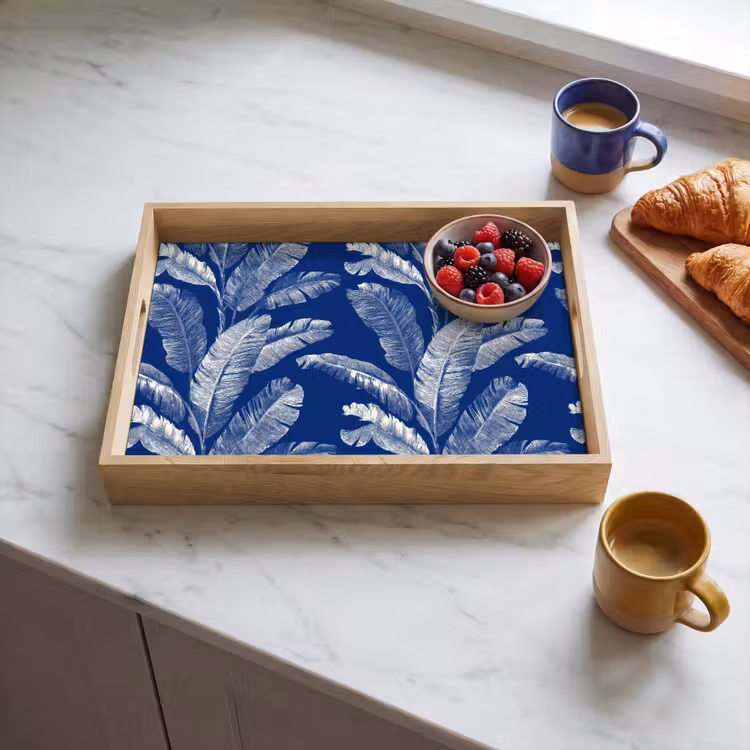 Vassoio - Foglia - Palma - Blu — 3