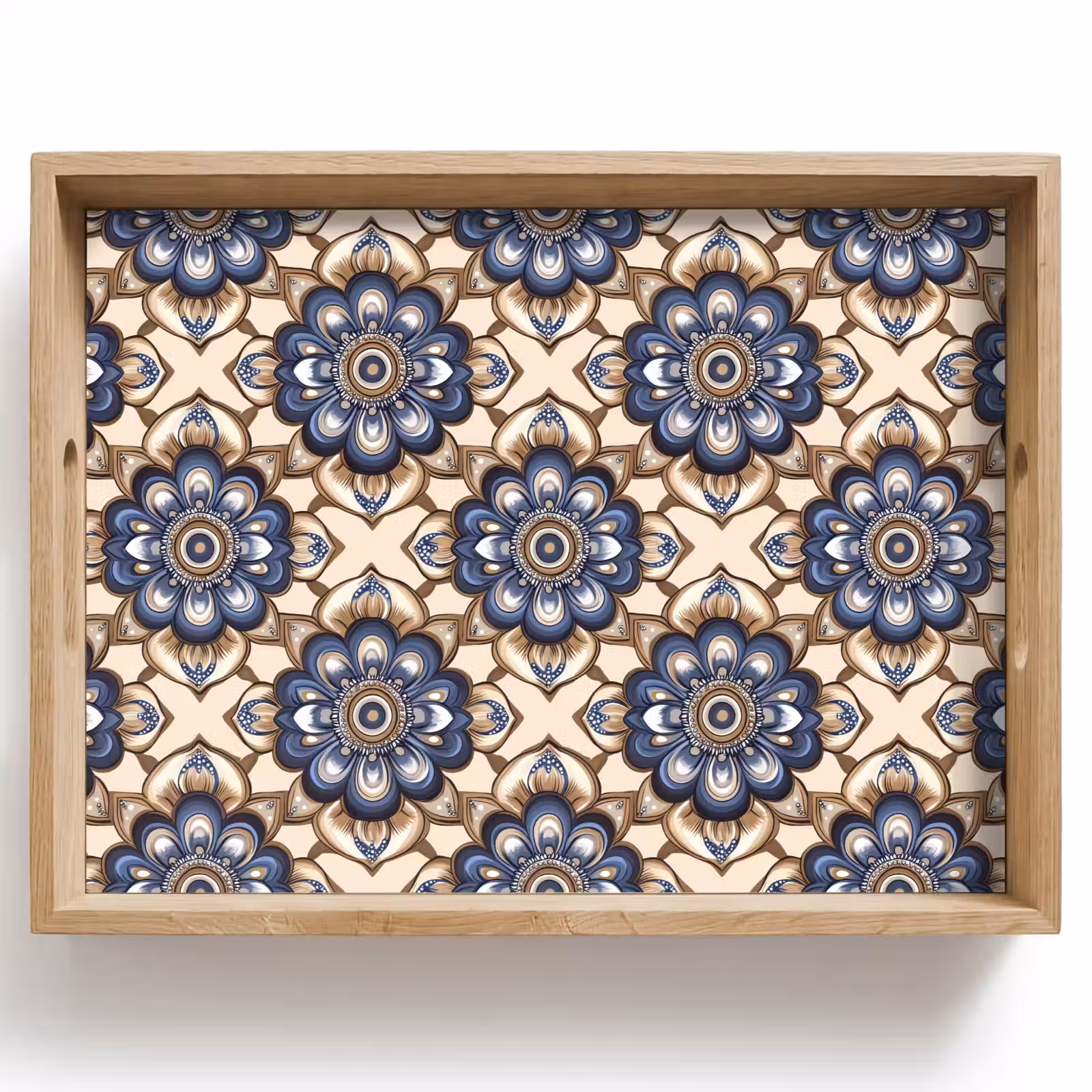 Vassoio - Floreale - Ornamento - Blu — 1