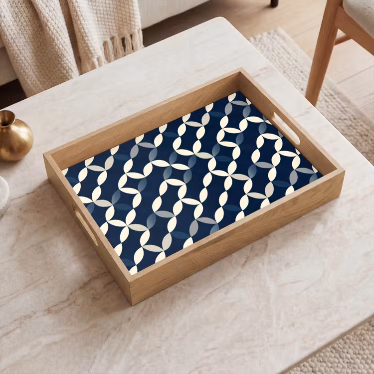 Vassoio - Astratto - Motivo - Blu — 2