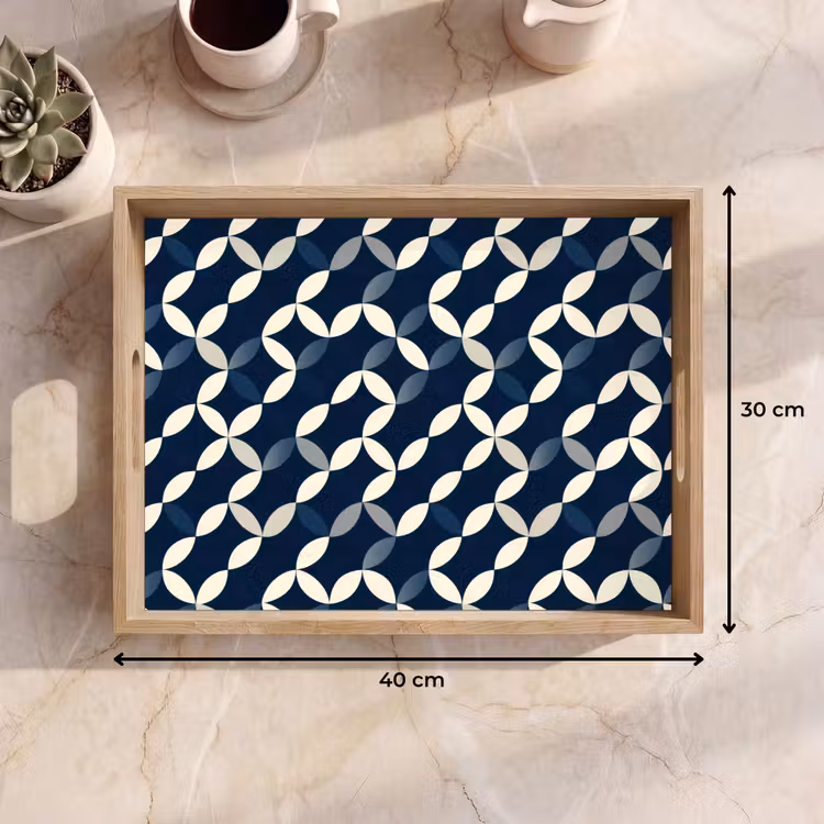 Vassoio - Astratto - Motivo - Blu — 7