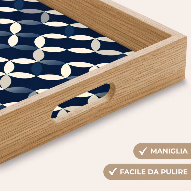Vassoio - Astratto - Motivo - Blu — 8