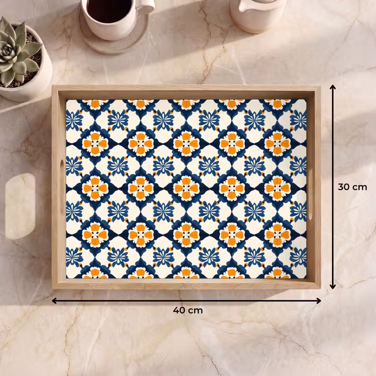 Vassoio - Classico - Geometrico - Blu — 7