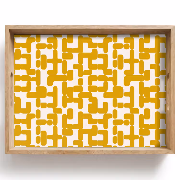 Vassoio - Giallo - Beige - Motivo — 1