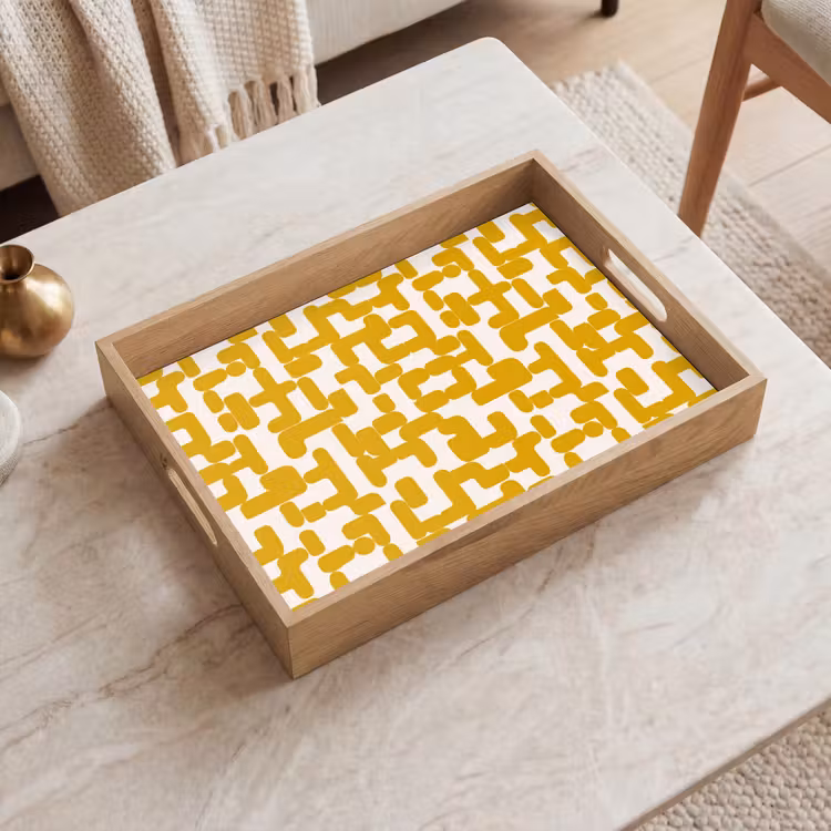 Vassoio - Giallo - Beige - Motivo — 2