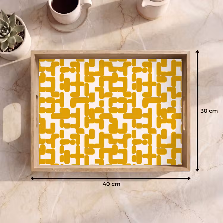 Vassoio - Giallo - Beige - Motivo — 7