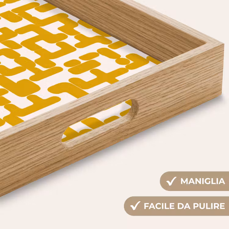 Vassoio - Giallo - Beige - Motivo — 8