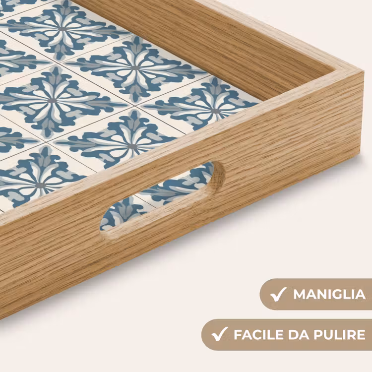 Vassoio - Motivo - Piastrella - Blu — 8