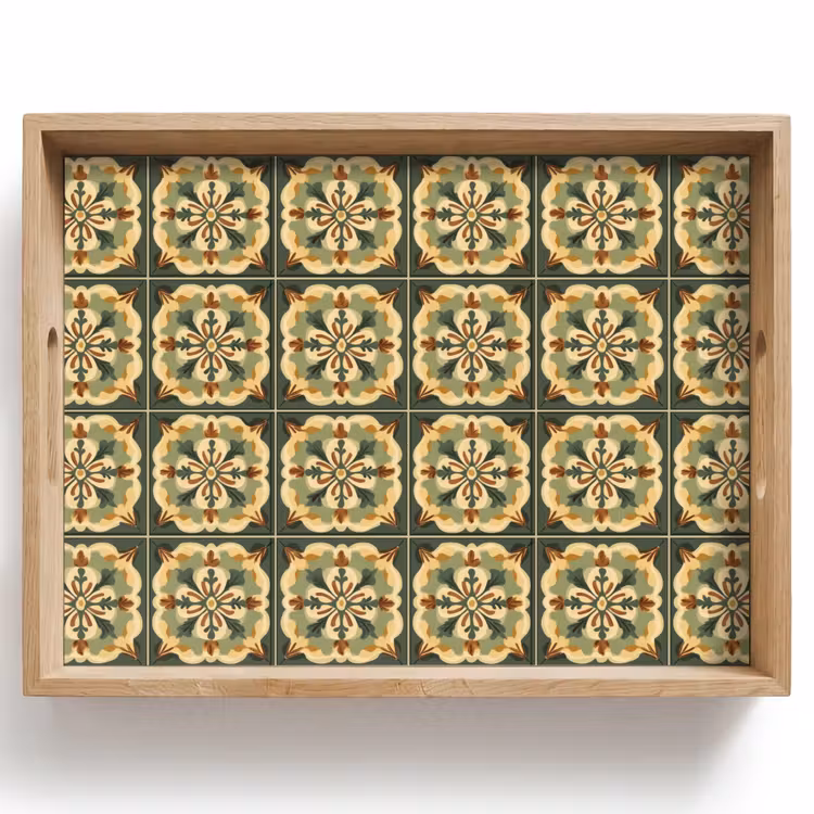 Vassoio - Ornamento - Motivo - Verde — 1