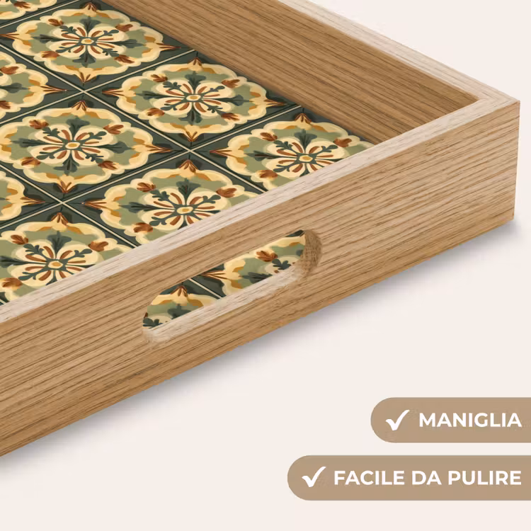 Vassoio - Ornamento - Motivo - Verde — 8