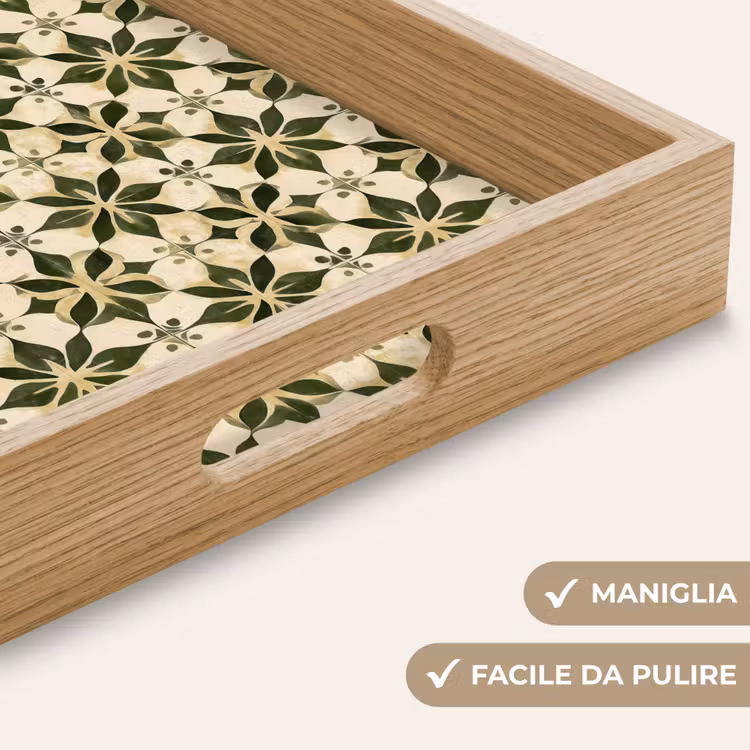 Vassoio - Piastrella - Motivo - Verde — 8