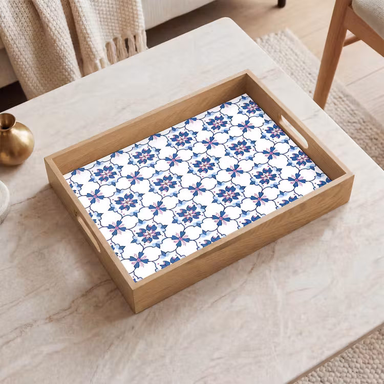 Vassoio - Moderno - Motivo - Blu - Rosa — 2