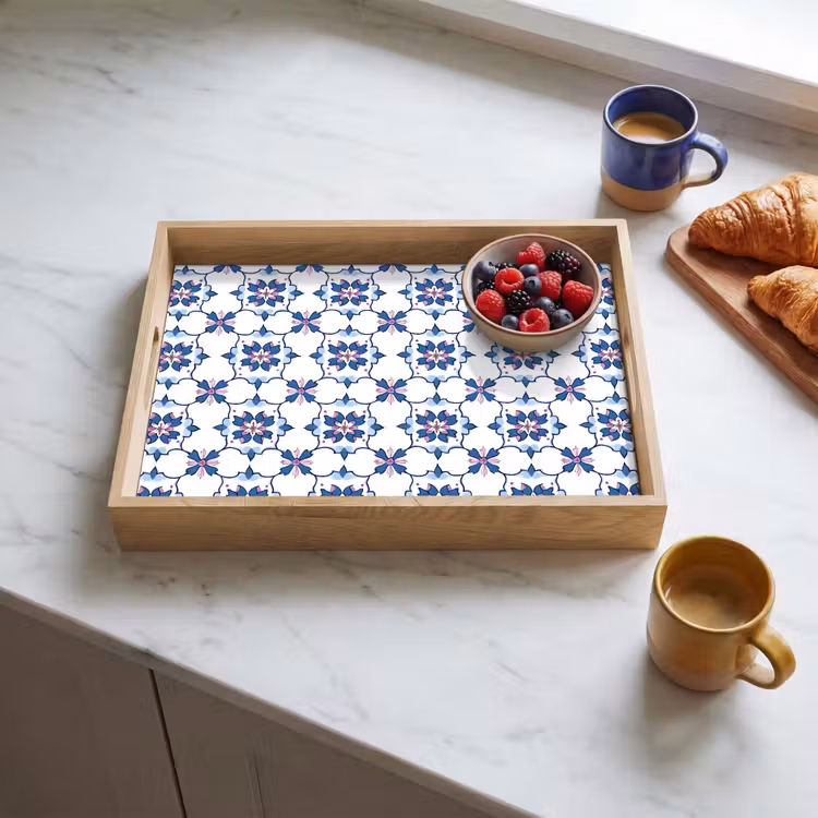Vassoio - Moderno - Motivo - Blu - Rosa — 3