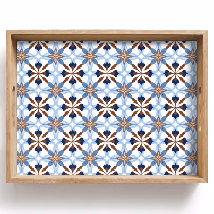 Vassoio - Ornamento - Piastrella - Colorato — 1