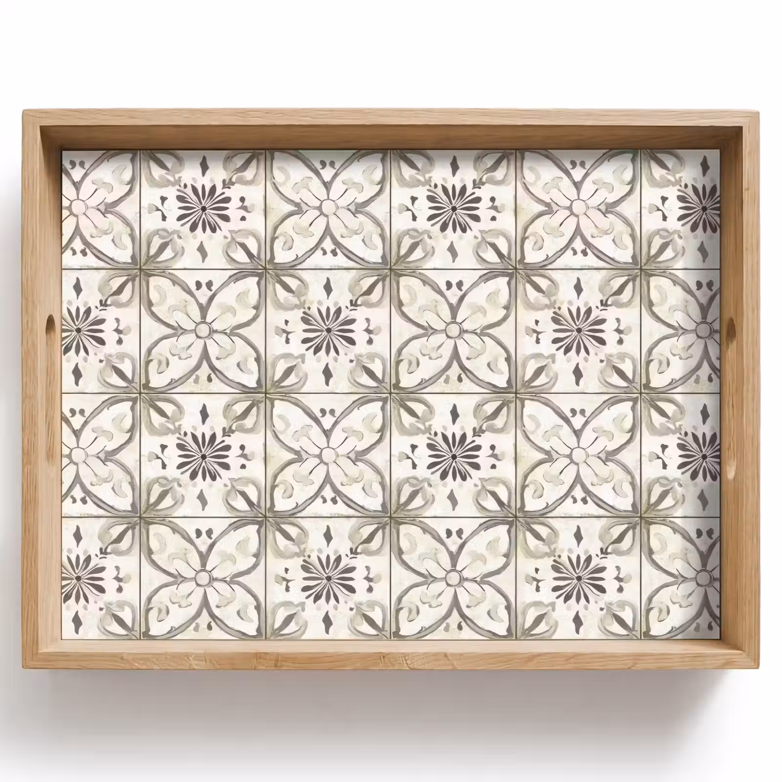Vassoio - Antico - Piastrella - Beige — 1