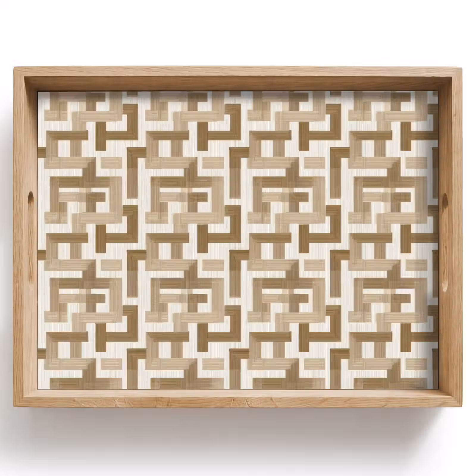 Vassoio - Geometrico - Retrò - Marrone — 1