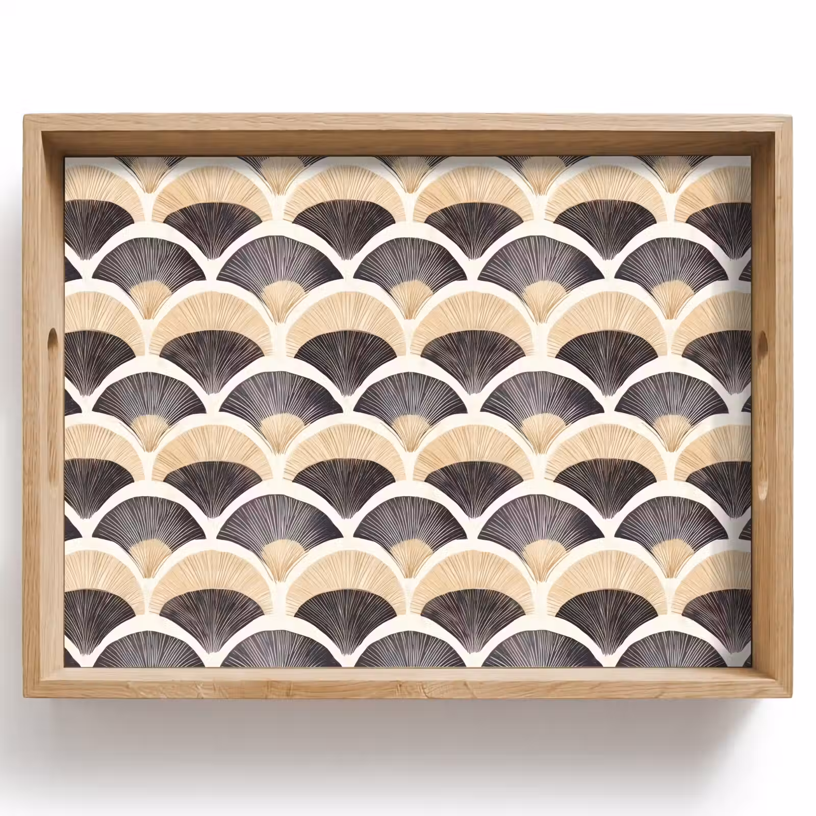 Vassoio - Ventaglio - Modello - Nero - Beige — 1