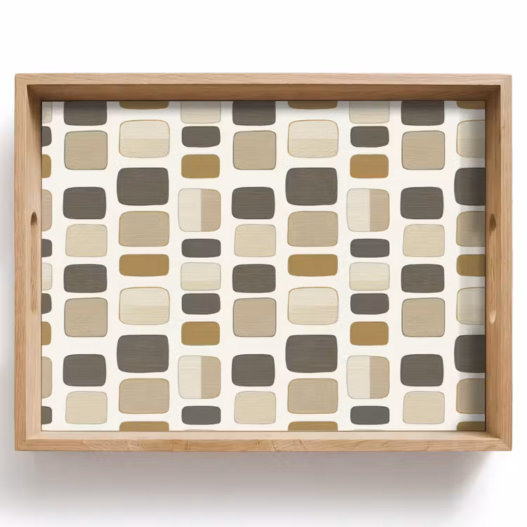Vassoio - Blocchi - Vintage - Grigio — 1