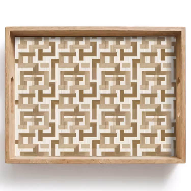 Vassoio - Geometrico - Retrò - Marrone — 1