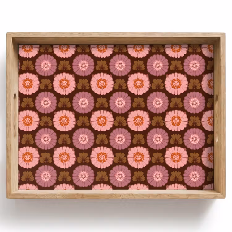 Vassoio - Retrò - Margherita - Rosa — 1