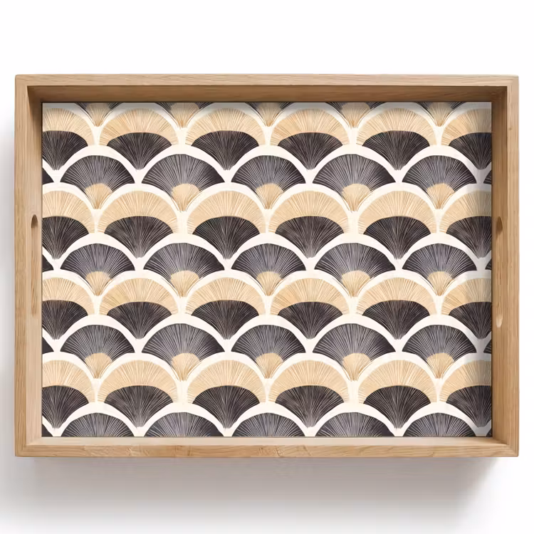 Vassoio - Ventaglio - Modello - Nero - Beige — 1