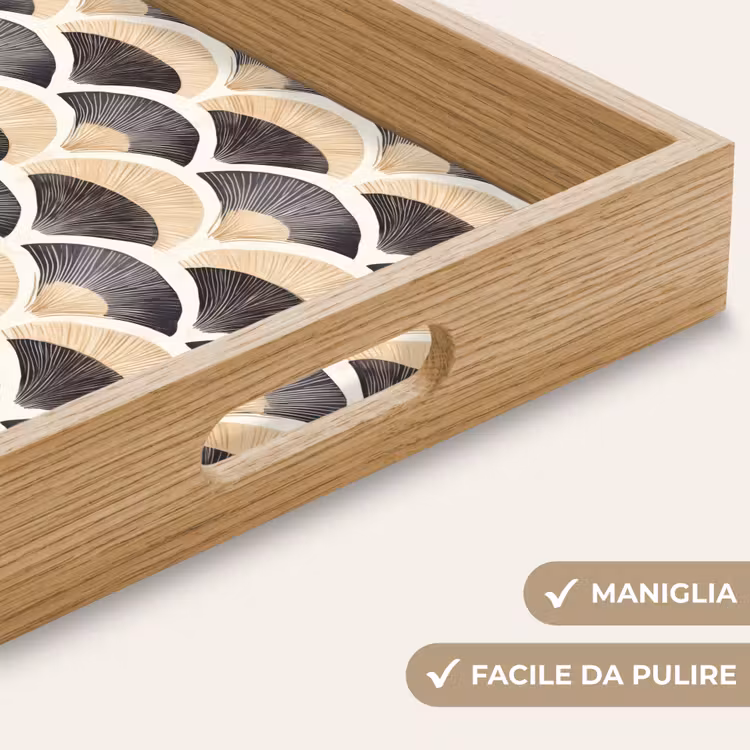 Vassoio - Ventaglio - Modello - Nero - Beige — 8
