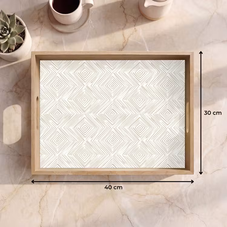 Vassoio - Astratto - Diamanti - Beige — 7