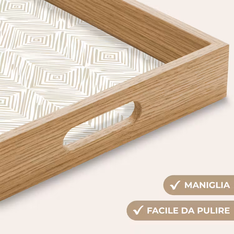 Vassoio - Astratto - Diamanti - Beige — 8