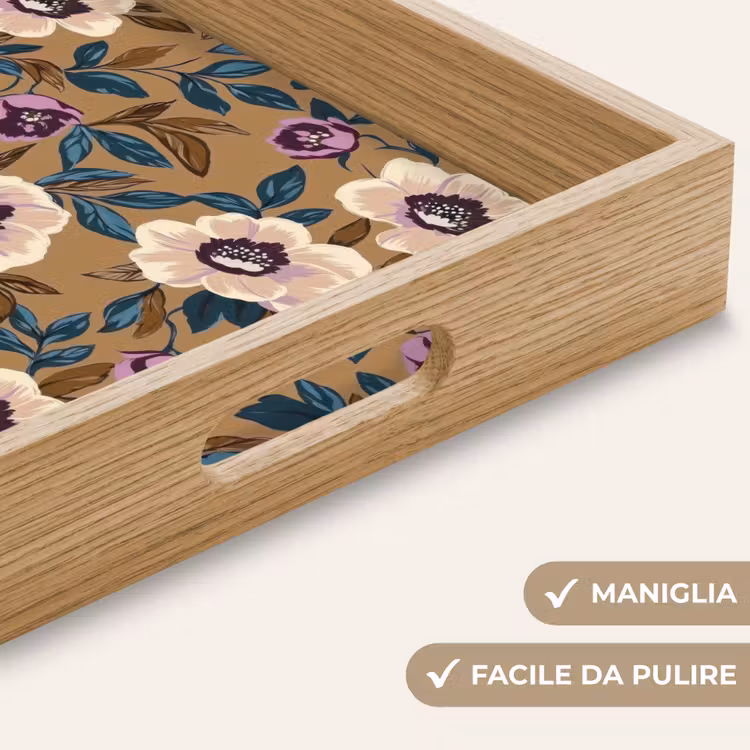 Vassoio - Floreale - Natura morta - Colorato — 8