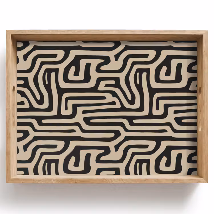 Vassoio - Grafica - Linee - Nero — 1