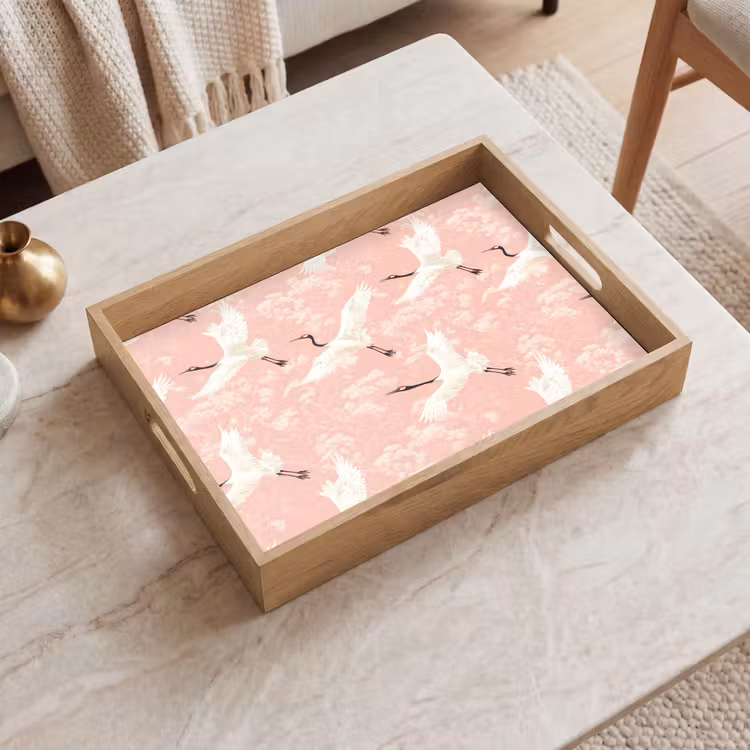 Vassoio - Gru - Fiore - Rosa — 2