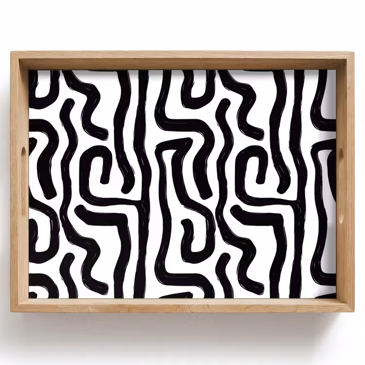 Vassoio - Moderno - Linee - Nero — 1